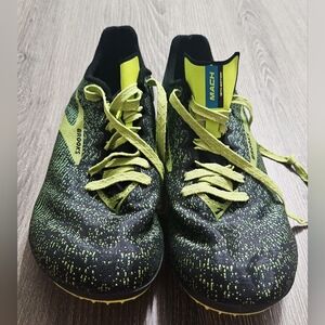 Brooks Mach 19 spikeless running shoes green/blue/yellow size 7